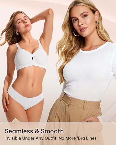 Image of LetsJoli Wireless Bras for Women No Underwire Jelly Bras Seamless Push Up Full Coverage Bralettes Comfortable Everyday Bra