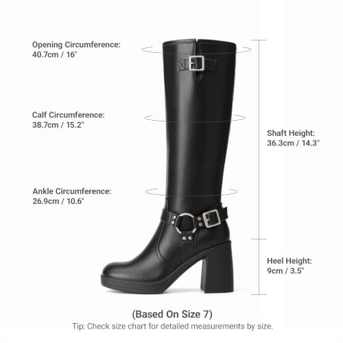 DREAM PAIRS Women's Platform Chunky Knee High Boots,Black,9 - image 4
