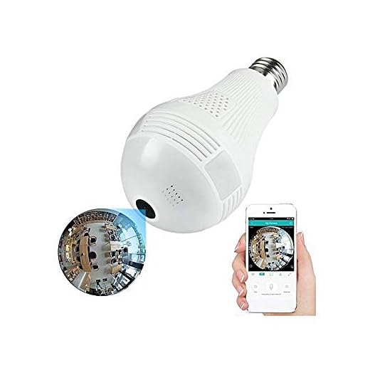 Wemake Bulb Shape 1.3MP 960p Fisheye 360° Panoramic Wireless WiFi IP CCTV Security Camera with Two Way Audio Chat & Night Vision (Micro SD Card Support)