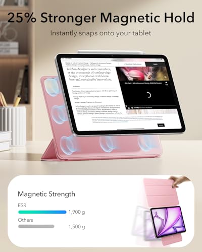Image of ESR Case for iPad Air 13 Inch M4 /M3 /M2, iPad Pro 12.9 Case, Pink