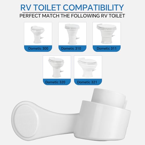 Image of Upgrade RV Toilet Flush Pedal with Seal Compatible with Dometic 300 310 311 320 321 Replacement RV Flush Toilet Foot Pedal