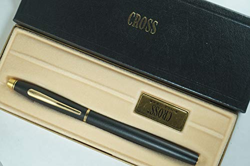 Bolígrafo rollerball Cross Century negro mate con oro 23K