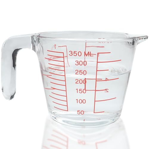 Roellgs Measuring Cups Glass 350ml ， Multi-Purpose Liquid Measuring Cups