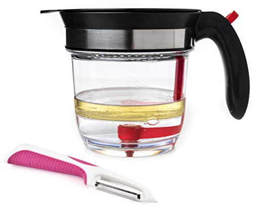 4-Cup Gravy Fat Separator With Bottom Release - Healthier Gravy, Soup, Stock And