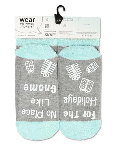 MeMoi Women's No Place Like Gnome For The Holidays Low-Cut Non-Skid Socks3
