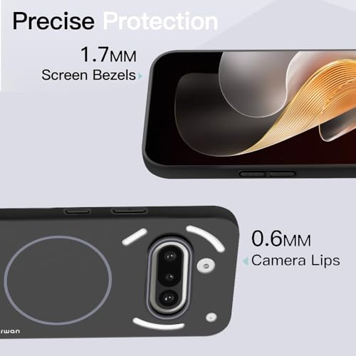 Image of KARWAN️Magnetic Ultra Slim-Fit Back Case Cover for Nothing 3A |Hard PC Case Cover| Ultra-Thin & Light Weight with [Ultra Premium Feel] Case for Nothing 3A(6.7 inch)(Black)