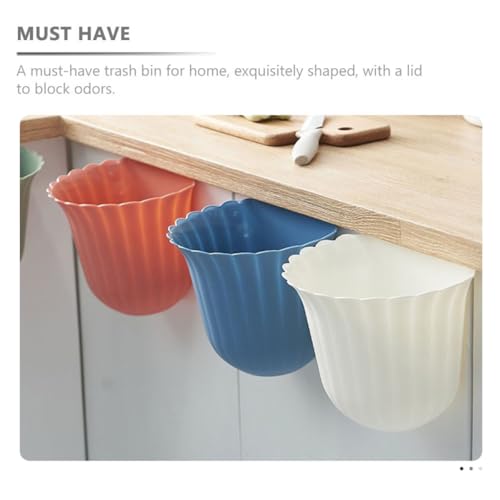 Caneca de basura de cocina colgante blanca de plástico miniatura 3