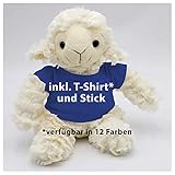 Kuscheltier Schaf Annika - 28cm - inklusive-T-Shirt und kostenloser Personalisierung (Stick oder Druck)