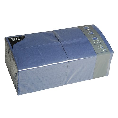 1000 tovaglioli di carta con 3-strati/33 x 33 cm 8{1}-C blu scuro (84576)