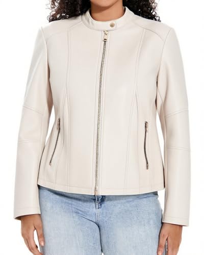 Veste de moto en similicuir femme grande taille pour un look moderne sans effort