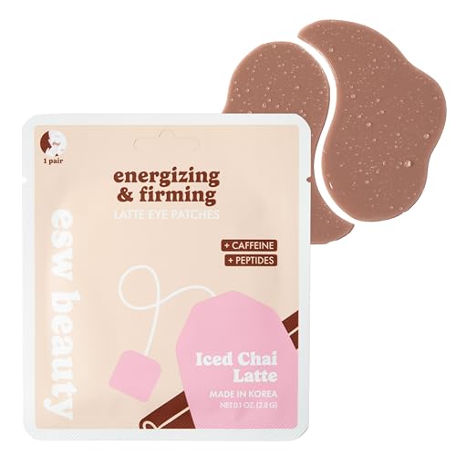 ESW Beauty Iced Chai Latte Under Eye Patches – Energizing & Firming - Soothing with Chai, Caffeine & Peptides for Tired Under Eyes & Dark Circles