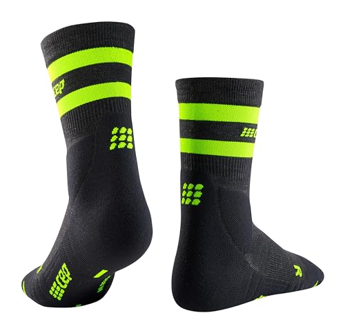 CEP Womens Hiking Compression Socks, 80's Pattern, Mid Cut Crew4