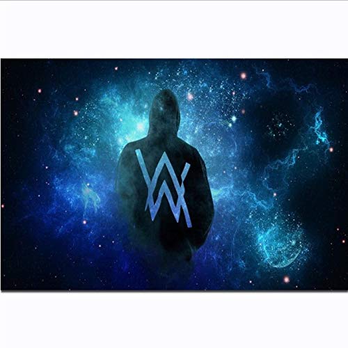 Zahuishile Alan Walker Norway Electro House DJ Music Singer Fabric Cloth Poster Art Canvas Wall Pictures for Living Room 40x60cm Without Frame