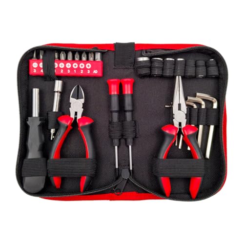 DR.BIKE Kit Attrezzi Mecha Tool. Set Attrezzi Moto sottosella 185x105x40. Kit Moto con Pinza, Tronchesino, Cacciavite a Taglio, Cacciavite a Croce, Porta Inserti, Inserti, Prolunga, Bussole e Chiavi.