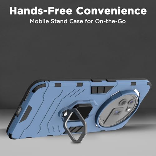 Image of Pikkme Back Cover for Nothing Phone 3a Pro 5G | 360 Protection Case | Ring Holder Stand D5 Tough Armor Bumper Case (Blue)