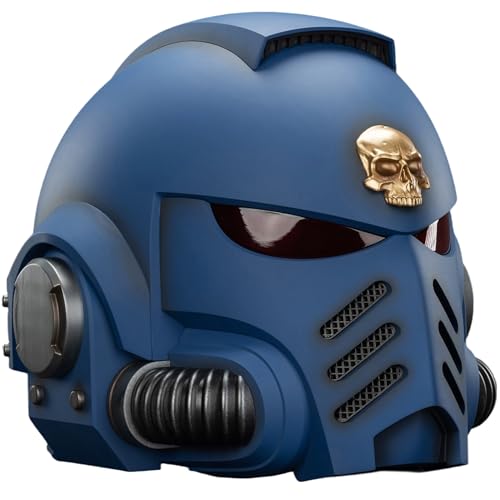 JOYTOY 1:1 Ultramarines Captain MkX Helmet and Display Stand Warhammer 40K Action Figures Ultramarines Captain MkX Helmet Collectible Model 17.3Inch Birthday Gifts Pre-Order in May.