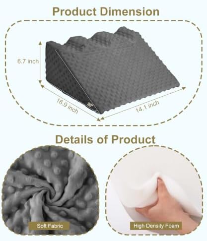 Wedge Pillow for Baby Tummy Time, Neck and Shoulder Strength Growth — 사진 4