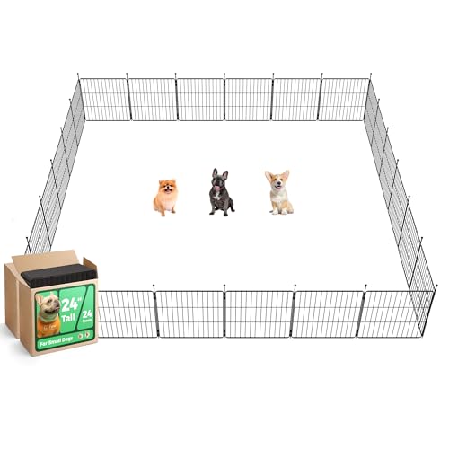 FXW MiniPaws Unleashed Dog Playpen for Yard & RV Camping, Expandable 24-inch 24 Panels for Puppies and Small Dogs, Portable for Indoor and Outdoor Use