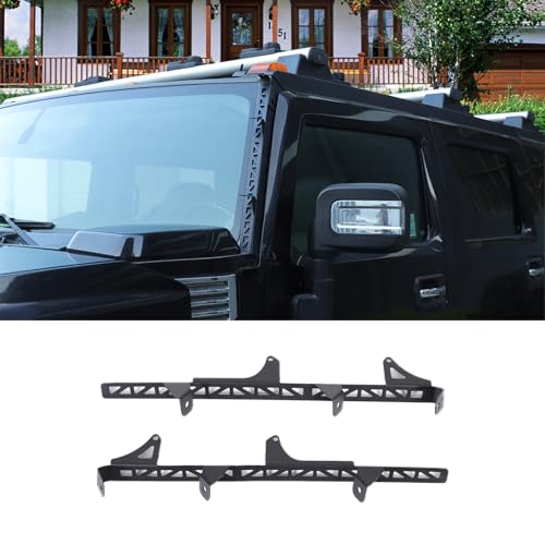 A-Pillar Light Mount Bracket Compatible with Hummer H2 2003-2009 Accessories Dual Lower Windshield LED Work Light Mounts Kit (Style B)