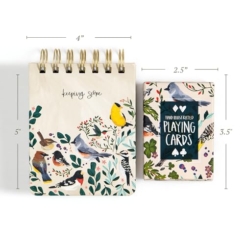 Baraja de cartas temáticas de pájaros Póker con bloc de puntuación miniatura 5