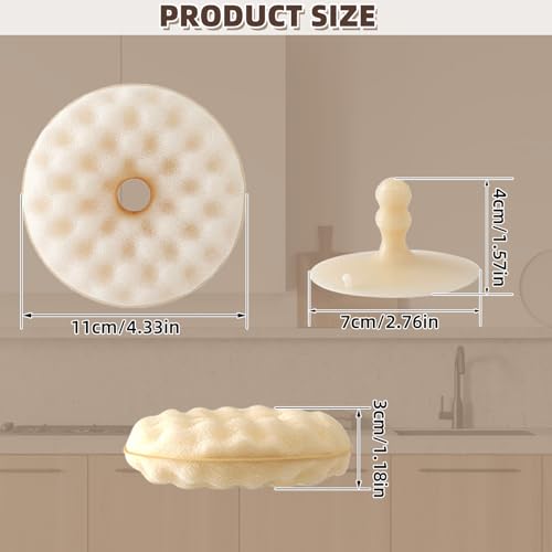 Image of 4Pcs Kitchen Sponges with 2Pcs Suction Cups Dual Sided Scrub Sponges for Dishes Non Scratch Natural Dishwashing Cleaning for Kitchen Bathroom Home Honeycomb Shape
