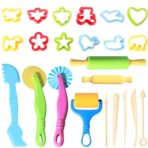 agogue 23-Teilig Knete Zubehör Knetzubehör Knetwerkzeug Knetset Knete Set,Knete Werkzeug Knet Zubehör Knet Zubehör Knet Zubehör Kinder,Kneten Zubehör Kinder Knetmasse Zubehör