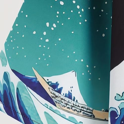 Men's Kimono Cardigan Japanese Kimono, Wave Carp Print Pattern Traditional Japan Clothing Yukata Japan Haori Cardigan Beach Clothing4