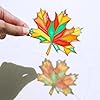 Winlyn 24 Sets Fall Leaf Suncatchers Ornaments DIY Window Paint Art Fall Craft Kits Maple Leaf Sun Catchers Painting Kits for Kids Classroom Activities Art Project Thanksgiving Autumn Party Decoration #3
