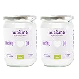 Aceite de Coco Orgánico de Sri Lanka 1000 ml nut&me | Natural | Vegano | Prensado en frio | sin gluten - sin aditivos | Keto | Pack 2x500 ml