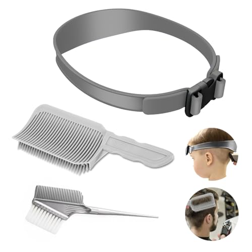 Youery 3 Pezzi Sfumatura Capelli Uomo Set, Fascia Taglio Capelli Curva Regolabili, Pettine di Posizionamento Curvo, Spazzole per Tinture per Capelli, per Tagliare e Tagliare i Capelli Fai da Te