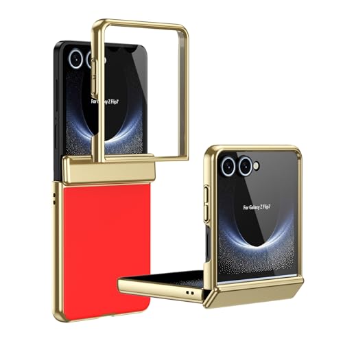 Étui Samsung Galaxy Z Flip 7 5G coque de protection rouge anti-choc avec film écran mat