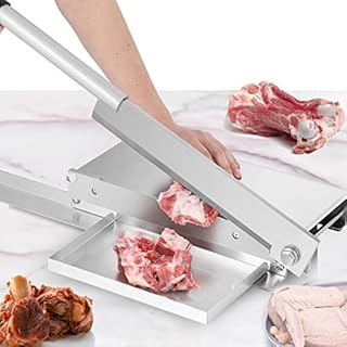 Moongiantgo Manual Meat Bone Cutter Rib Slicer Heavy Duty Chicken Cutting Machine with 16 Inch Knife SUS Bone Chopper for Beef Goat Pig Fish Butcher Commercial Kitchen (KD0298)