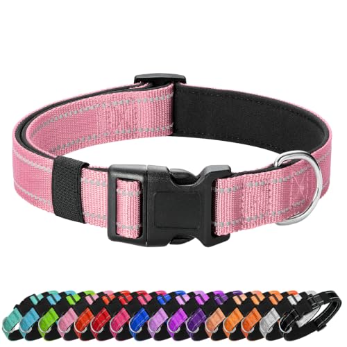 Image of Reflective Dog Collar, Adjustable Nylon for Medium Dogs,Pink