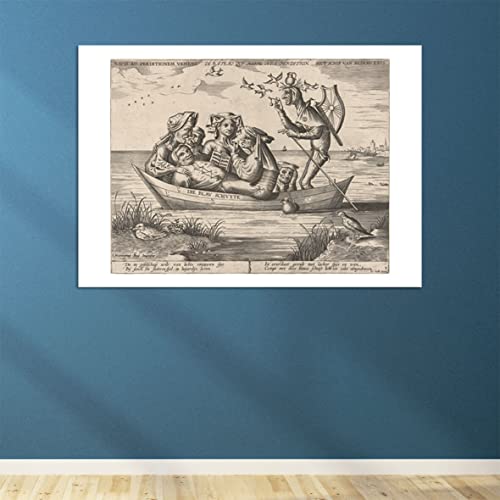 Poster Hieronymus Bosch Sailing encadré mat pour stopper les reflets - 4