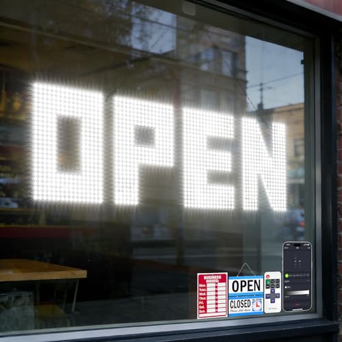 Image of 43 inchx14 inch Large LED Open Sign, Super Bright Open Signs for Business, Dimmable Big Open Sign for Storefront Window Bar Salon Cafes Retail Shops