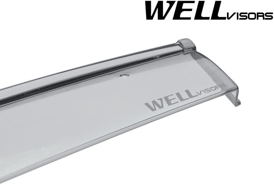 WellVisors Window Visors Wind Deflectors Compatible with Volkswagen VW 2018-2024 Tiguan with Black Trim Rain Guards 3-847VW018