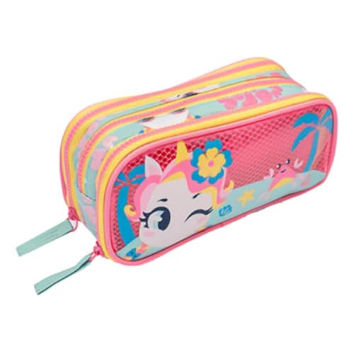 PUKET - Estojo Infantil Escolar Puket Pequeno Triplo Uni Aloha