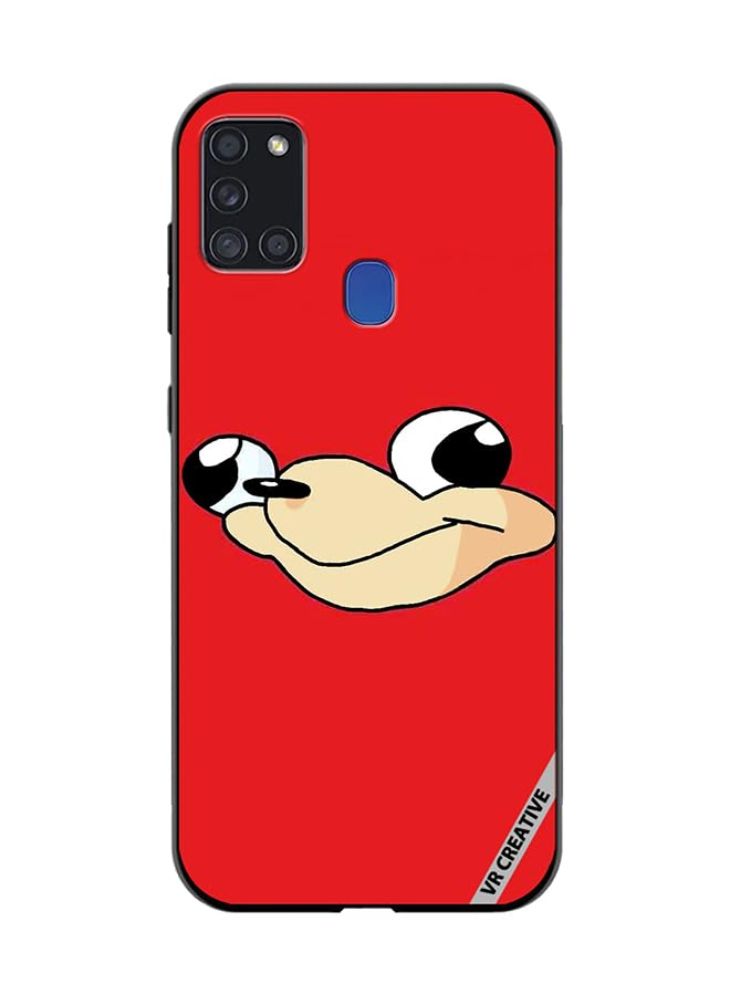 VR Creative Protective Case Cover For Samsung Galaxy A21s Uganda Knuckles Design Multicolour