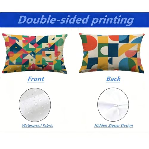 Funda de cojín lumbar exterior impermeable 40x60 set de 2 jardín 3