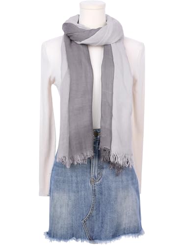 Women Gradient Color Ombre Cotton Linen Scarves, Soft Neckerchief Hijab Head Scarf Wraps Shawl2