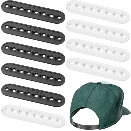 10 Pack Hat Size Extenders Adjustable Half-Size Fit for Fitted Caps and Baseball Hats (Black&White)