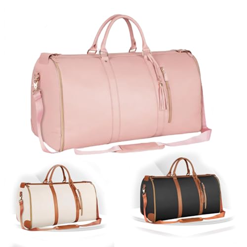 Velouette Mochila De Viaje Carry on, Wrinkle-Free Large Capacity Weekender Tote, Waterproof Durable Travel Duffel for Men & Women (Pink)