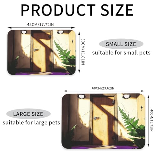 Welche Art von Holztür-Futtermatte für Hunde und Katzen, saugfähig, Leder, Tischdecke für Wassernapf, wasserdicht, keine Flecken, schnell trocknend, rutschfest, 45 x 30 cm