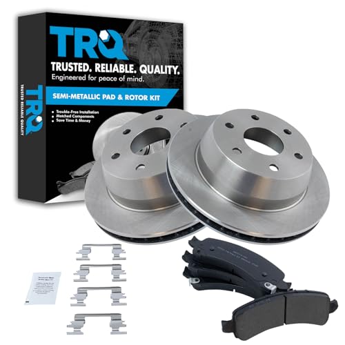 Image of TRQ Rear Semi Metallic Brake Pad and Rotor Set