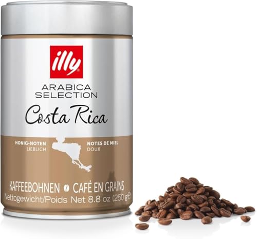 illy Kaffeebohnen Arabica Selection Costa Rica 100% Arabica mit Karamell- Schokoladen- und Vanillenoten süßer Geschmack 1 Dose mit 250g