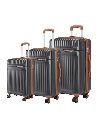 Image of Safari Runner Set of Small, Medium and Large 8 Wheels 55, 66 and 77cm Hard Case Polycarbonate 360 Degree Wheeling System, Trolley Bags for Travel, Suitcase for Travel, Gun Metal