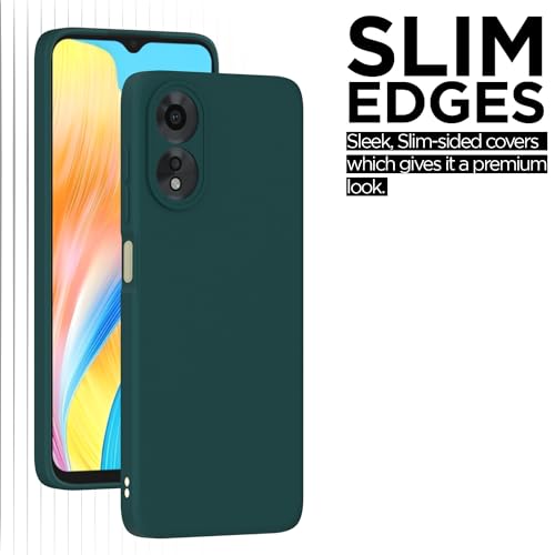 Image of Outlouders Back Cover for Oppo A38 4G / Oppo A18 4G | Camera Protection | Durable Soft Matte Silicone Bumper Case (Green)