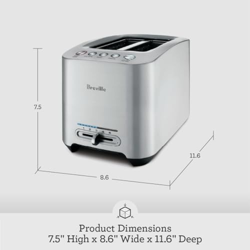 Breville BTA820XL Die-Cast Smart Toaster, 2 Slice, Brushed Stainless Steel