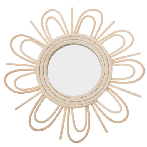 Gatuida Rattan Wandspiegel Rund Dekorativer Kosmetikspiegel aus...