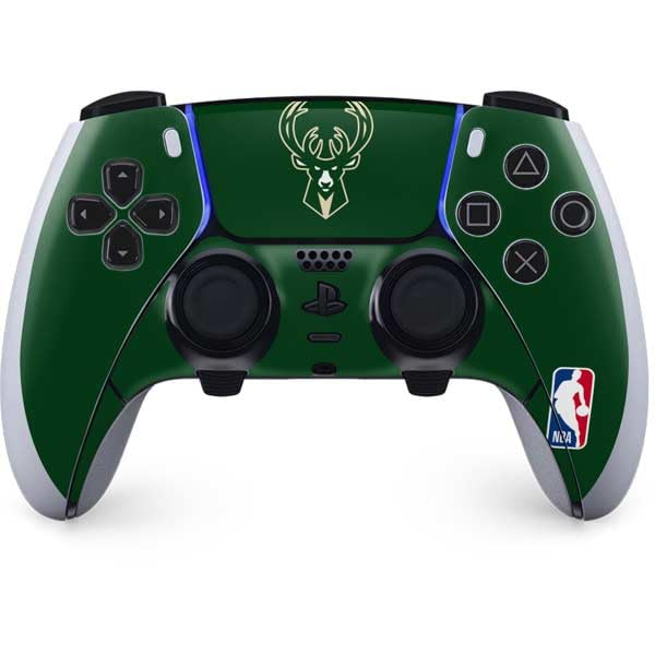 Skinit Decal Gaming Skin Compatible with PS5 DualSense Edge Pro Controller - Officially Licensed NBA Milwaukee Bucks Large Logo Design